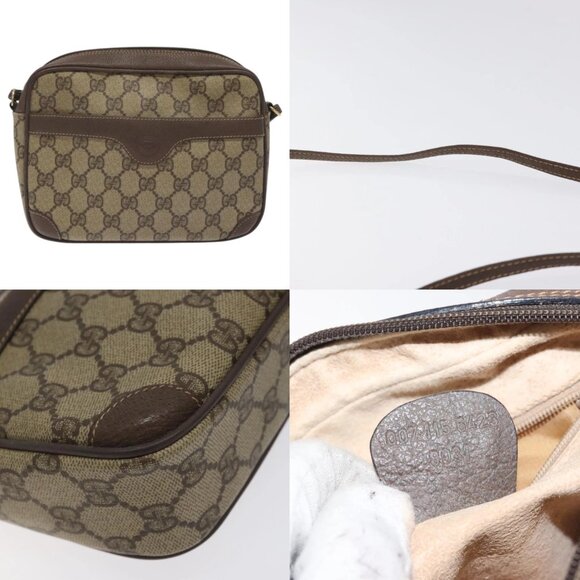 GUCCI GG Supreme Shoulder Bag PVC Beige Gold Auth - Picture 13 of 15